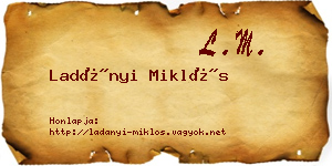 Ladányi Miklós névjegykártya