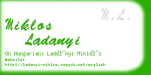 miklos ladanyi business card